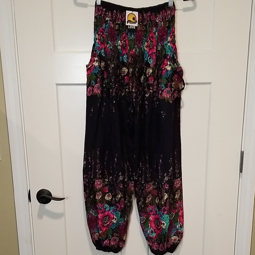 Lanna Clothes Designs Hight Waist Hatem Pants W/pockets Boho Hippie NWT Medium